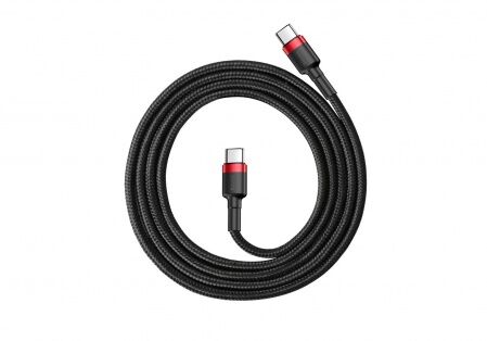 Кабель USB-C BASEUS Cafule, Type-C - Type-C, 3A, 1 м, красный черный - 2