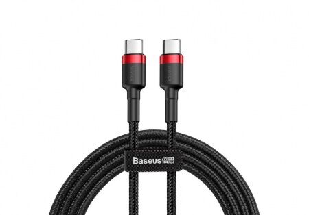 Кабель USB-C BASEUS Cafule, Type-C - Type-C, 3A, 1 м, красный черный - 1