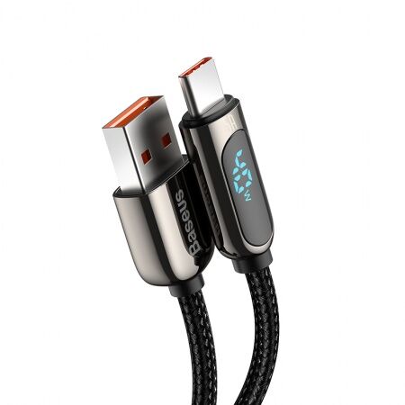 Кабель USB BASEUS Display Fast Charging, USB - Type-C, 5A, 2 м, черный - 2