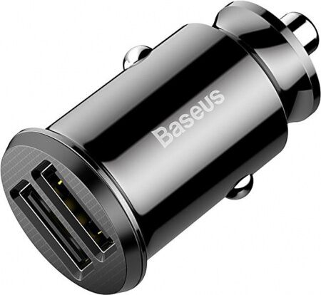 Автомобильное зарядное устройство BASEUS Grain C-8K, 2USB, 5A, 30 Вт, черный - 3
