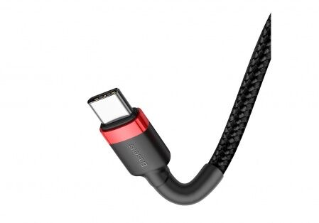 Кабель USB-C BASEUS Cafule, Type-C - Type-C, 3A, 1 м, красный черный - 4