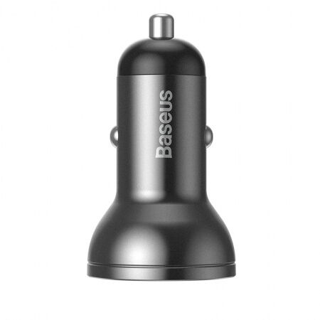 Автомобильное зарядное устройство BASEUS Digital Display Dual, 2USB  Кабель USB-Micro/Type-C/Light - 1