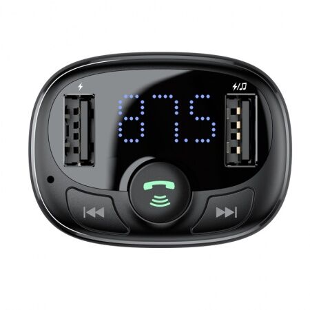 Автомобильное зарядное устройство BASEUS T typed, 2USB, 3.4A, черный, дисплей,Bluetooth,SD/TF - 3