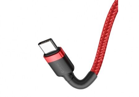 Кабель USB-C BASEUS Cafule, Type-C - Type-C, 3A, 1 м, красный - 7