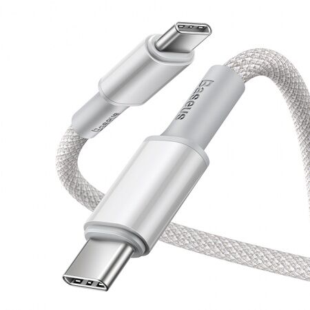 Кабель USB-C BASEUS High Density Braided, Type-C - Type-C, 5A, 1 м, белый - 4