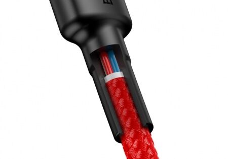Кабель USB-C BASEUS Cafule, Type-C - Type-C, 3A, 1 м, красный - 5