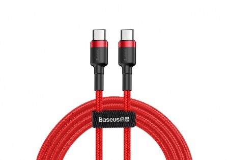 Кабель USB-C BASEUS Cafule, Type-C - Type-C, 3A, 1 м, красный - 1