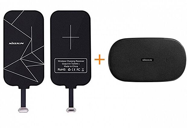 Nillkin Magic Tags Micro-USB Wireless Charging Receiver + Nillkin Gemini Dual Fast Wireless Charging Pad 