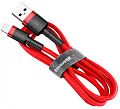 Кабель USB BASEUS Cafule, USB - Lightning, 2.4А, 1 м, красныйкрасный - фото