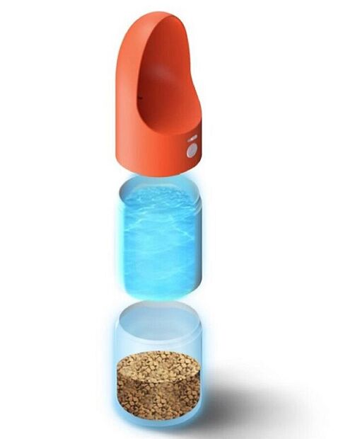 Дорожная поилка для животных Moestar Rocket Portable Pet Cup (430 ml) (Orange) - 2