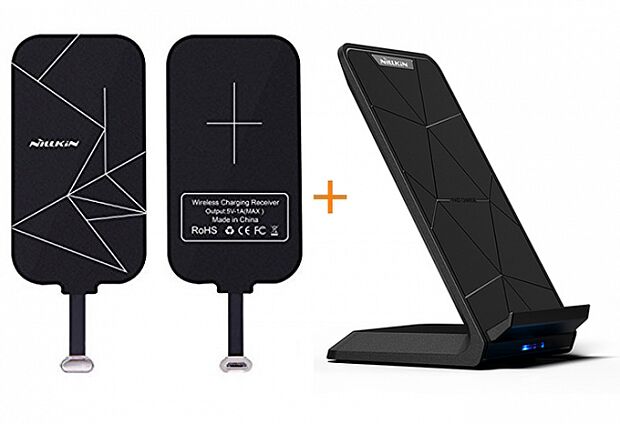 Nillkin Magic Tags Micro-USB Wireless Charging Receiver + Nillkin Fast Wireless Charging Stand 