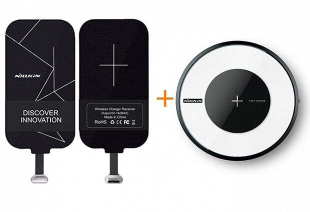 Nillkin Magic Tags Type-C Wireless Charging Receiver + Nillkin Magic Disk 4 Fast Wireless Charger 