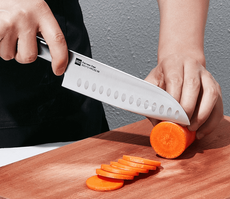 Дизайн ножа Сантоку Huo Hou Stainless steel kitchen Knife set HU0095