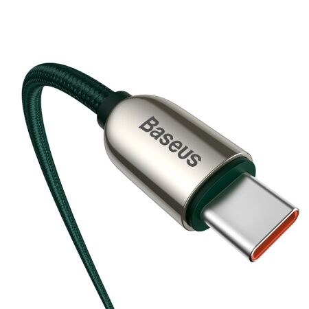 Кабель USB-C BASEUS Display Fast Charging, Type-C - Type-C, 5A, 100W, 1 м, зеленый - 5